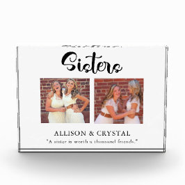 Trofeo  Hermanas Caligrafía 2 Collage de fotos Cita a her