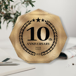 Trofeo Logotipo de oro del 10° Aniversario
