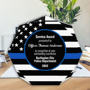 Trofeo Oficial de policía de la Línea Azul delgada