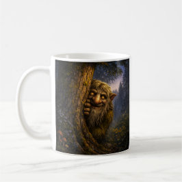 Troll noruego curioso, taza de café