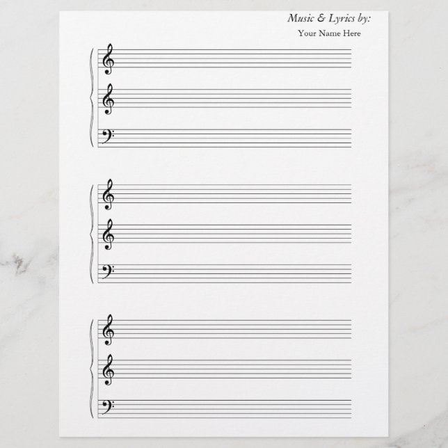 Trombona de trompeta de música de hojas en blanco  (Anverso)
