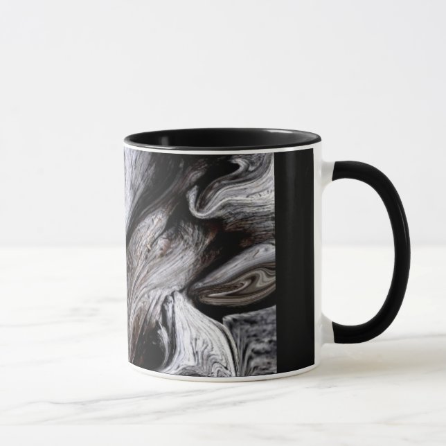 "TRONCO de ÁRBOL" 11 onzas. TAZA DE CAFÉ NEGRA DEL (Derecha)