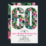 Tropical 60 60a Fiesta de Cumpleaños Invitación<br><div class="desc">Tropical 60 60th Sesenta invitaciones de fiesta de cumpleaños. Personalizar para cualquier evento.</div>