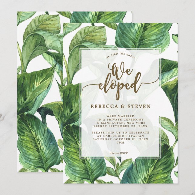 tropical atamos el nudo que eloped invitación (Anverso / Reverso)
