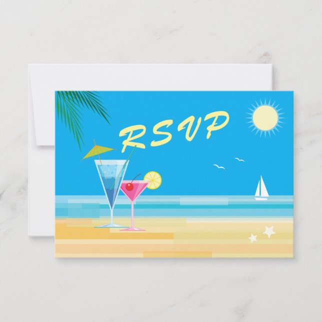 Tropical Beach Wedding RSVP (Anverso)