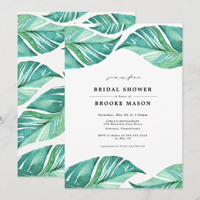Tropical deja la invitación a la ducha nupcial de  (Anverso / Reverso)