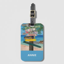 Tropical. Etiqueta de equipaje del océano marítimo