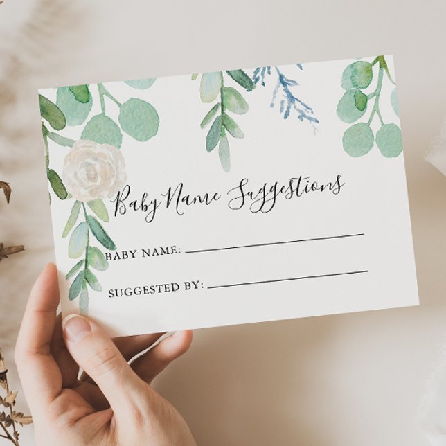 Tropical Floral Baby Name Suggestions Card (Subido por el creador)