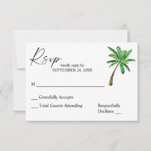 Tropical Floral Hawaiano y RSVP de Palma Sin Comid