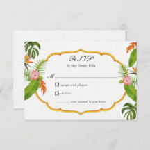 Tropical Florals Wedding RSVP