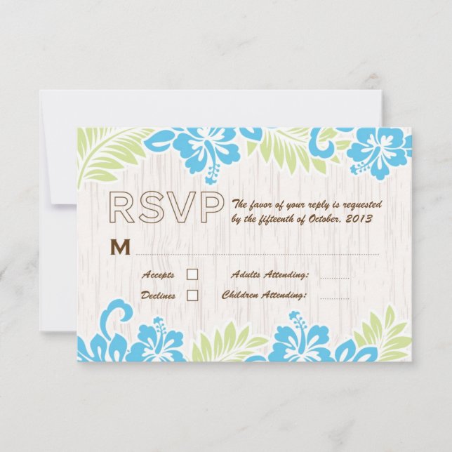 Tropical Hawai RSVP Turquoise (Anverso)