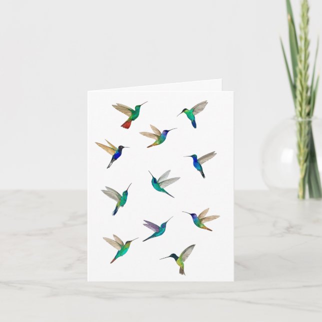 Tropical Hummingbirds Card for all occasions (Anverso)