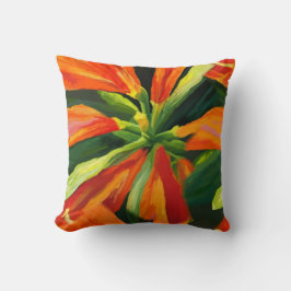 Tropical. Naranja Lily reversible almohada de tiro