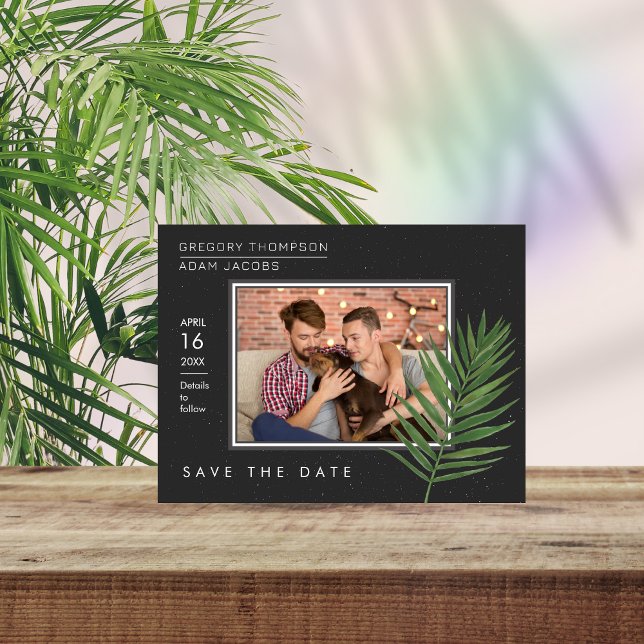 Tropical Palm Night Sky Minimalist Save The Date (Subido por el creador)