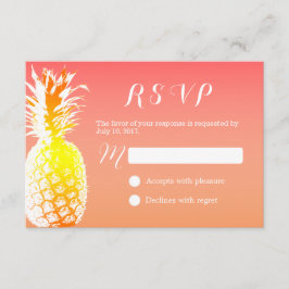 Tropical Pineapple Elegant Wedding RSVP