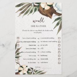 Tropical Prefiere Tarjeta De Juego De Ducha De Nov