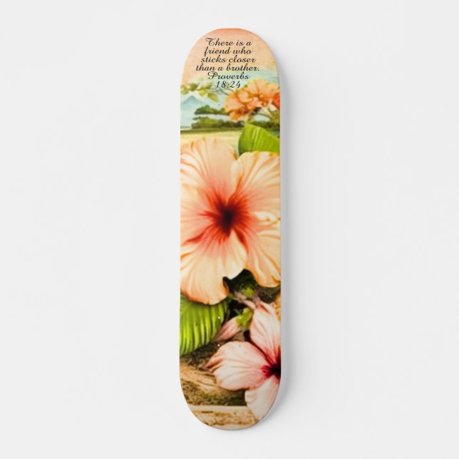 Tropical Skateboard Proverbs 18:24 (Anverso )