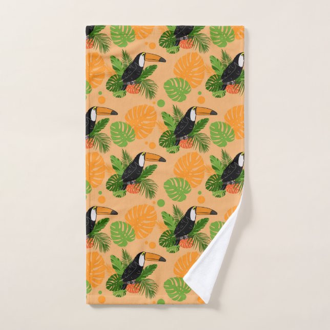 Trópico Toucan Bird Seamless Pattern (Toalla de mano)