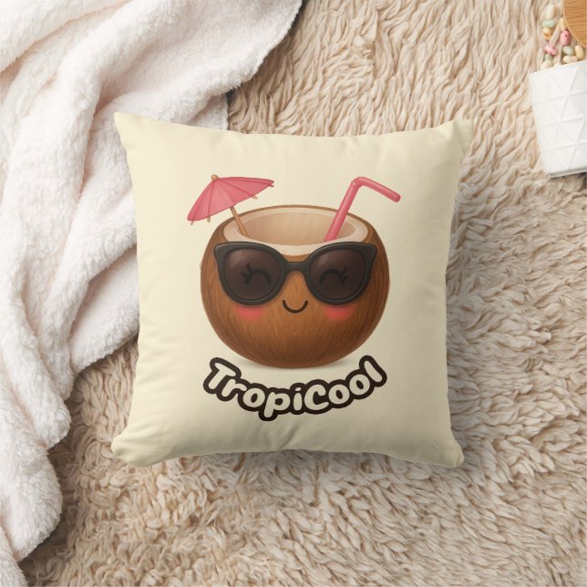 TropiCool Coconut - Cojín decorativo de verano lin (Manta)