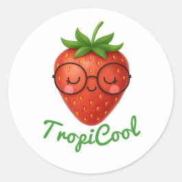 TropiCool Strawberry - Pegatina de fruta fresca y 