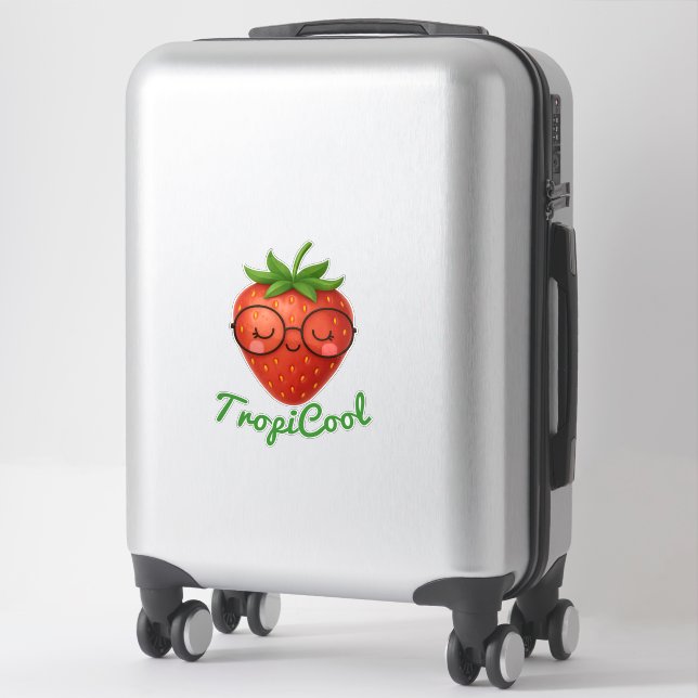 TropiCool Strawberry - Pegatina de vinilo de corte (Maleta)