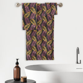 Trópicos de la hoja de la palma patrón Oro rosado 