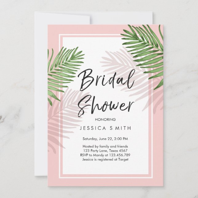Tropics Bridal Shower Invitación Tropical Hawaii (Anverso)