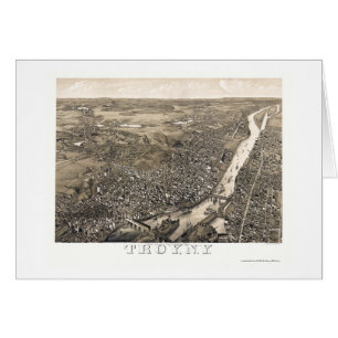 Troy, mapa panorámico de NY - 1881