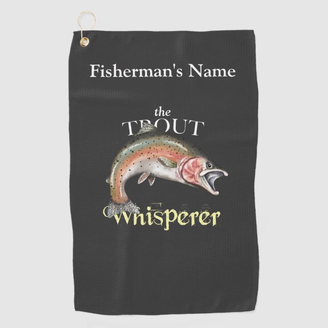 Trucha personalizada Whisperer Toalla de pesca osc (Anverso)