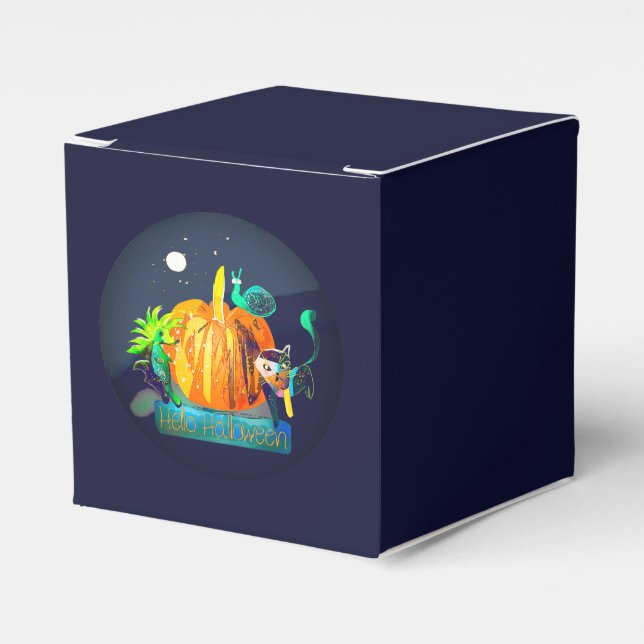 Truco de calabaza o caja de tratamiento Halloween  (Costado Anverso)