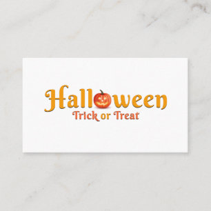 Truco de halloween feliz con tarjeta de visita