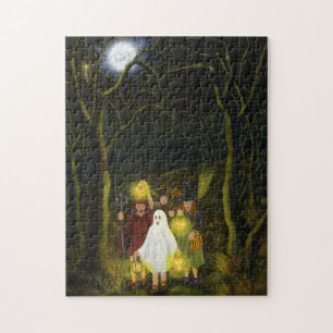 Truco de Halloween o rompecabezas de la invitació