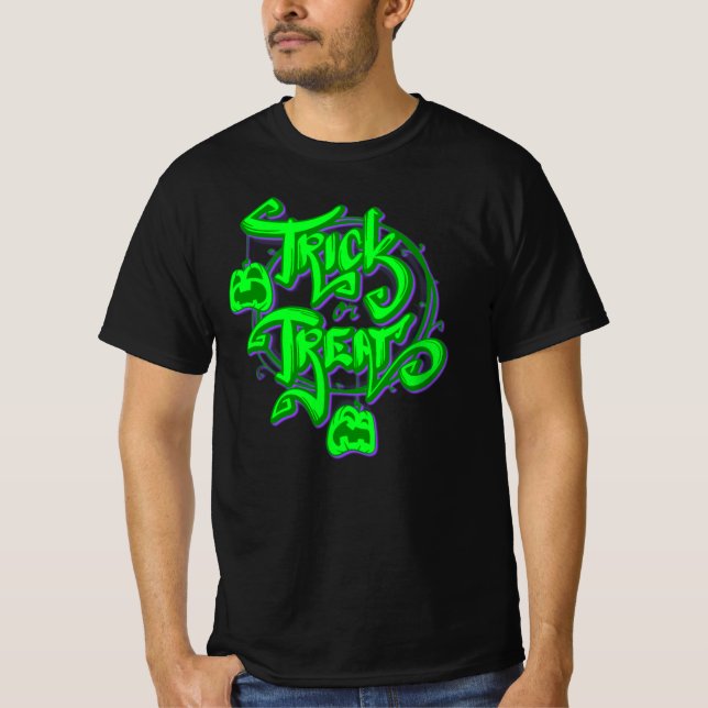 Truco de Halloween o truco para tratar camiseta de (Anverso)
