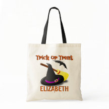 Truco de nombre personalizado de bruja o bolsa de