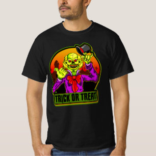 Truco de payaso aterrador o camiseta de Halloween