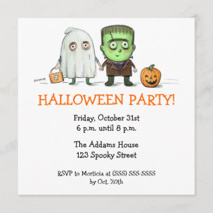 Truco del fiesta de Halloween o invitaciones de