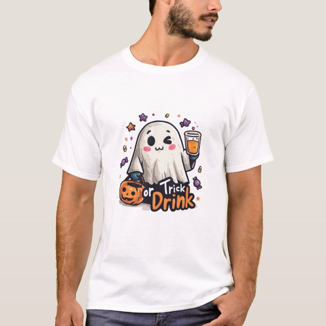 truco o durante halloween espeluznante camiseta fa (Anverso)