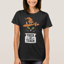 Truco o Enseña Camiseta Retro de Halloween para Pr