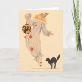 Truco o invitación del traje del gato negro del