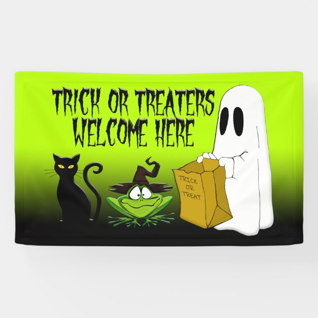 Truco o tratantes dan la bienvenida a la pancarta  (Horizontal)