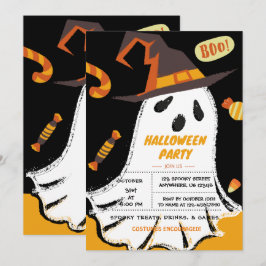Truco o trato, fantasma de Halloween, invitación a