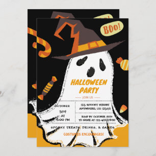 Truco o trato, fantasma de Halloween, invitación a