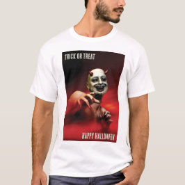 Truco o trato. Feliz Halloween. Camiseta del diabl