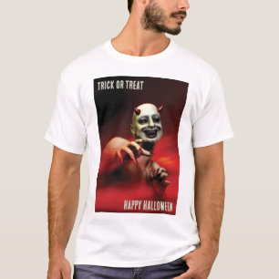 Truco o trato. Feliz Halloween. Camiseta del diabl