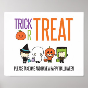 Truco o trato Feliz Halloween dulces porche Señal