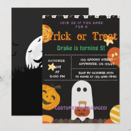 Truco o trato, invitación de cumpleaños de Hallowe