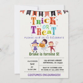 Truco o trato, invitación de cumpleaños de Hallowe