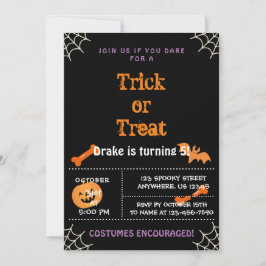 Truco o trato, invitación de cumpleaños de Hallowe