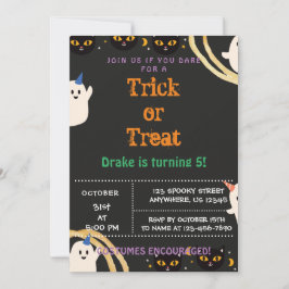 Truco o trato, invitación de cumpleaños de Hallowe