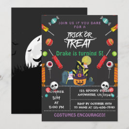 Truco o trato, invitación de cumpleaños de Hallowe